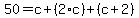 50+=+c+%2B+%282%2Ac%29+%2B+%28c%2B2%29