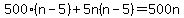 500(n-5)+5n(n-5)=500n