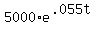 5000*e^(.055t)