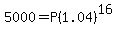 5000 = P(1.04)^(16)