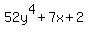 52y^4+7x+2