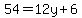 54=12y%2B6
