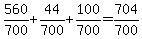 560%2F700+%2B+44%2F700+%2B+100%2F700+=+704%2F700