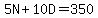 5N+%2B+10D+=+350