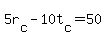 5r%5Bc%5D+-+10t%5Bc%5D+=+50