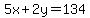 5x%2B2y=134