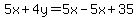 5x%2B4y=5x-5x%2B35