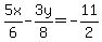 5x%2F6+-+3y%2F8+=+-11%2F2