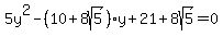 5y%5E2-%2810%2B8sqrt%285%29%29y%2B21%2B8sqrt%285%29=0