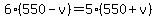 6%28550+-+v%29+=+5%28550+%2B+v%29