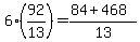 6%2892%2F13%29=%2884%2B468%29%2F13