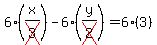 6(x/cross(3))-6(y/cross(2))=6(3)
