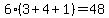 6%2A%283+%2B+4+%2B+1%29+=+48