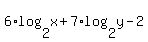 6%2Alog%282%2Cx%29+%2B+7%2Alog%282%2Cy%29+-+2