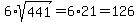 6%2Asqrt%28441%29+=+6%2A21+=+126