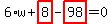6%2Aw%2Bhighlight_red%28+8+%29-highlight_red%28+98+%29=0
