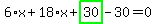 6%2Ax%2B18%2Ax%2Bhighlight_green%28+30+%29-30=0