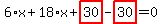 6%2Ax%2B18%2Ax%2Bhighlight_red%28+30+%29-highlight_red%28+30+%29=0