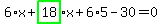 6%2Ax%2Bhighlight_green%28+18+%29%2Ax%2B6%2A5-30=0