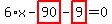 6%2Ax-highlight_red%28+90+%29-highlight_red%28+9+%29=0