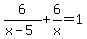 6%2F%28x-5%29+%2B+6%2Fx+=+1
