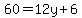 60=12y%2B6