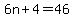6n+%2B+4+=+46