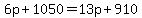 6p+%2B+1050+=+13p+%2B++910