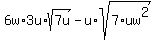 6w%2A3u%2Asqrt%287u%29-u%2Asqrt%287%2Auw%5E2%29