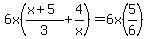 6x%28%28x%2B5%29%2F3+%2B+4%2Fx%29+=+6x%285%2F6%29