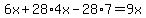 6x%2B28%2A4x-28%2A7=9x