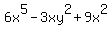 6x%5E5+-+3xy%5E2+%2B+9x%5E2