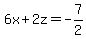 6x+%2B+2z+=+-7%2F2