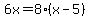 6x = 8(x-5)