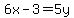 6x-3=5y