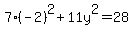 7%28-2%29%5E2+%2B11y%5E2+=28
