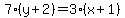 7%28y+%2B+2%29+=+3%28x+%2B+1%29