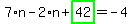 7%2An-2%2An%2Bhighlight_green%28+42+%29=-4