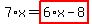7%2Ax=highlight_red%28+6%2Ax-8+%29