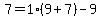 7+=+1%2A%289+%2B+7%29+-+9