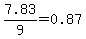 7.83%2F9=0.87