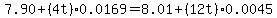 7.90%2B%284t%29%2A0.0169=8.01%2B%2812t%29%2A0.0045