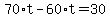 70%2At+-+60%2At+=+30