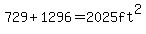 729%2B1296=2025ft%5E2