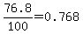 76.8%2F100=0.768