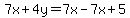 7x%2B4y=7x-7x%2B5