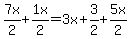 7x%2F2%2B1x%2F2=3x%2B3%2F2%2B5x%2F2