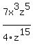 7x^3z^5/4z^15