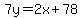 7y=2x%2B78