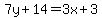 7y+%2B+14+=+3x+%2B+3